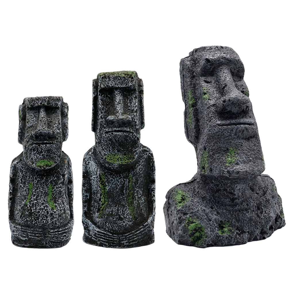 Aquarium Fish Names - Statues Moai d'aquarium, ornements de tête