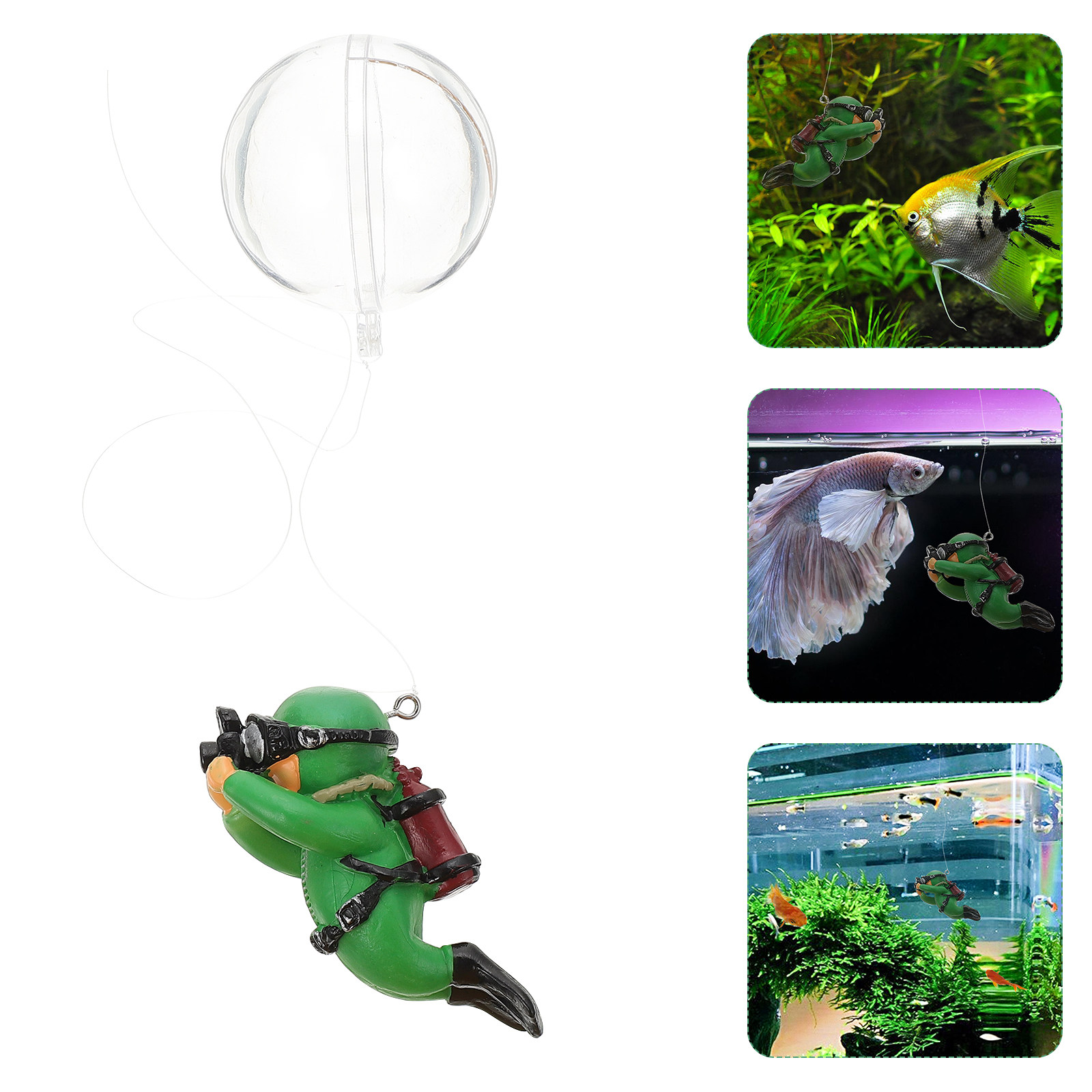 Aquarium Fish Low Maintenance - Décoration de Plongeur Flottant pour Aquarium,