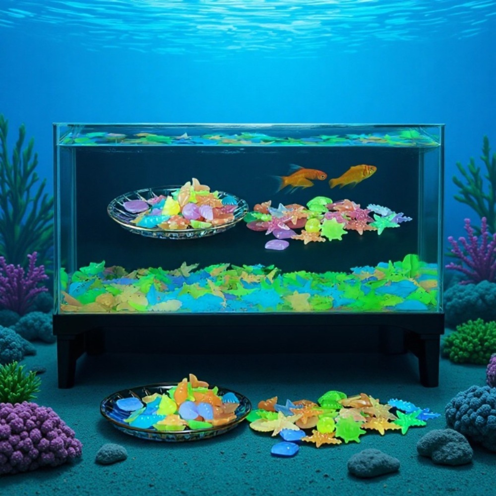 Aquarium Fish Quarantine - Pierres océaniques lumineuses, coquilles fluorescentes, étoiles