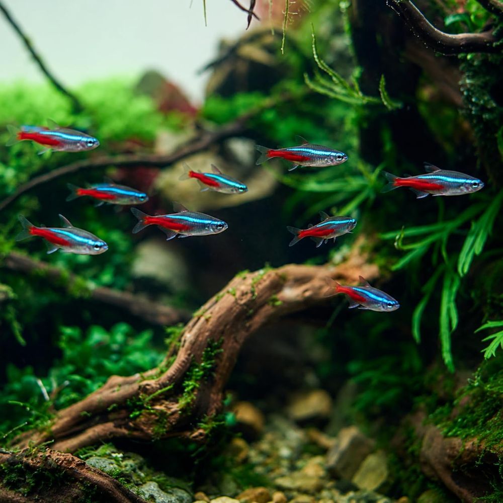 Tetra Fish In Aquarium - Tétroïdes néon d'eau douce (taille :