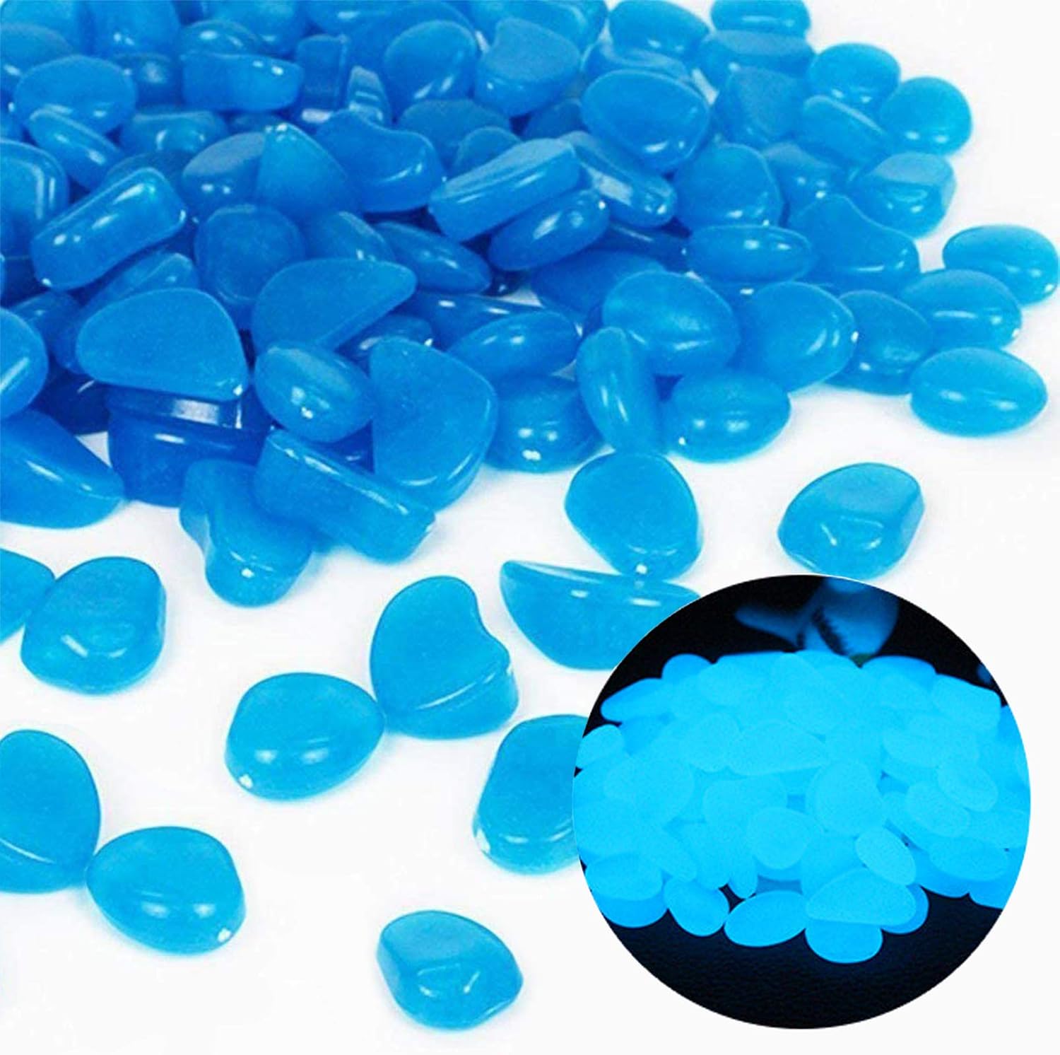Aquarium Fish Quarantine - Roches d'aquarium scintillantes, galets bleus pour
